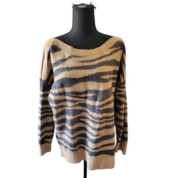 Loft Plus Long Sleeve Animal Print Sweater Size 16/18 Wool Business Casual - Picture 1 of 10